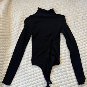 Chelsea & Violet Textured Black Bodysuit XS/S